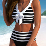 Martina™ | pruhované bikiny s vysokým pasem