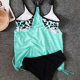 Julia™ | Tankini jednobarevný s leopardím vzorem