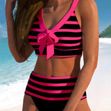 Martina™ | pruhované bikiny s vysokým pasem