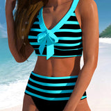Martina™ | pruhované bikiny s vysokým pasem