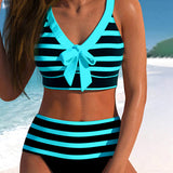 Martina™ | pruhované bikiny s vysokým pasem