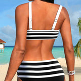 Martina™ | pruhované bikiny s vysokým pasem