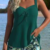 Rocío™ | pruhovaný tankini s dvoudílným spodním dílem