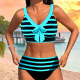 Martina™ | pruhované bikiny s vysokým pasem