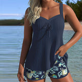 Rocío™ | pruhovaný tankini s dvoudílným spodním dílem