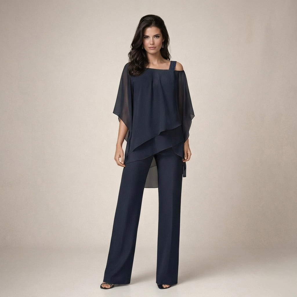 Lina™ | Elegantní souprava s vrstvenou halenkou