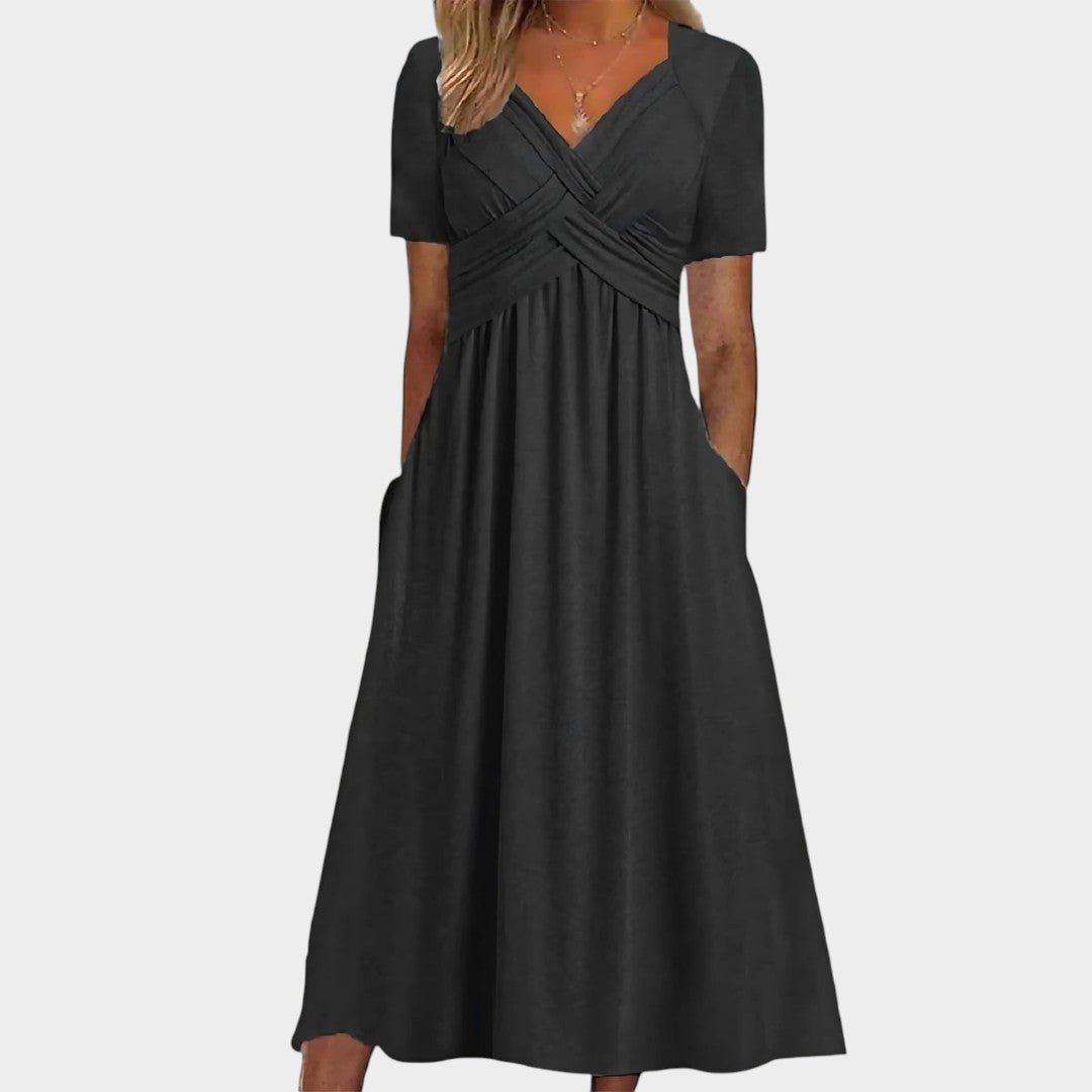 Isadora™ | Elegantní midi šaty áčkového střihu