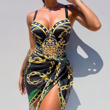 Valeria™ | jednodílné plavky s push-up efektem a sladěnou plážovou sukní