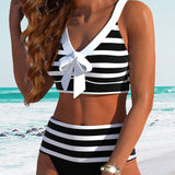 Martina™ | pruhované bikiny s vysokým pasem