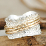 Retro Spinner Ring in Gold and Silver by Dünner